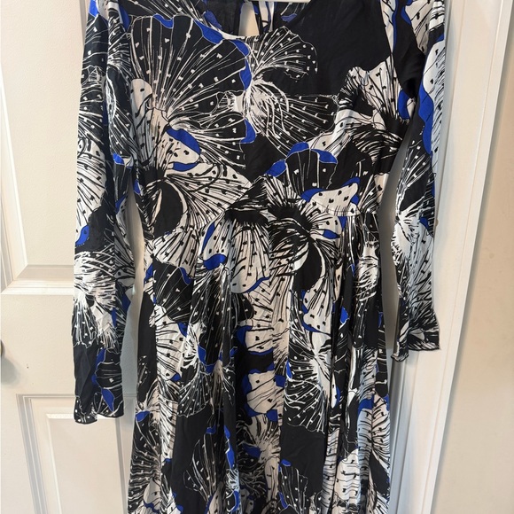 Free People Black and Blue Floral Long Sleeve Dress NWT - Picture 4 of 5